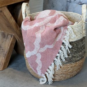 Plaid Aix Getto di filato in eccesso 150x130 cm malva e crema
