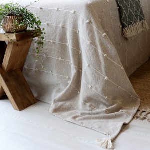 Copriletto Aix di filato in eccesso 260x240 cm latte