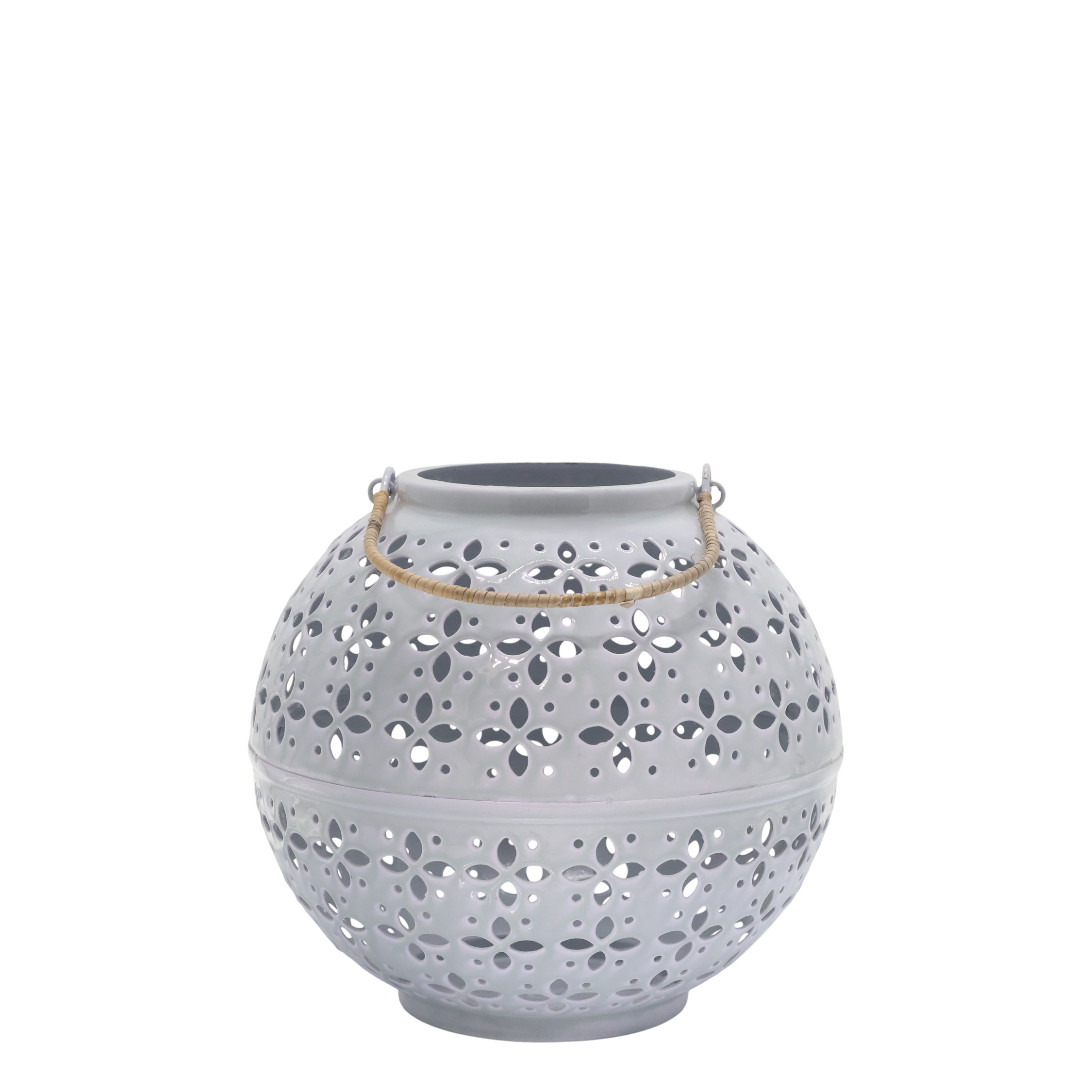 Lanterna Uragano con schema H19/D20 cm azzurro cielo - immagine 2