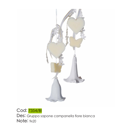 Sapone decorativo da appendere cuore farfalla e campanella 9 x 20 cm - immagine 2