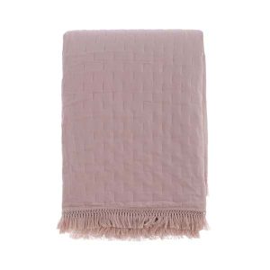 Trapunta con frange 260 GSM in microfibra – Rosa 260 x 260 cm