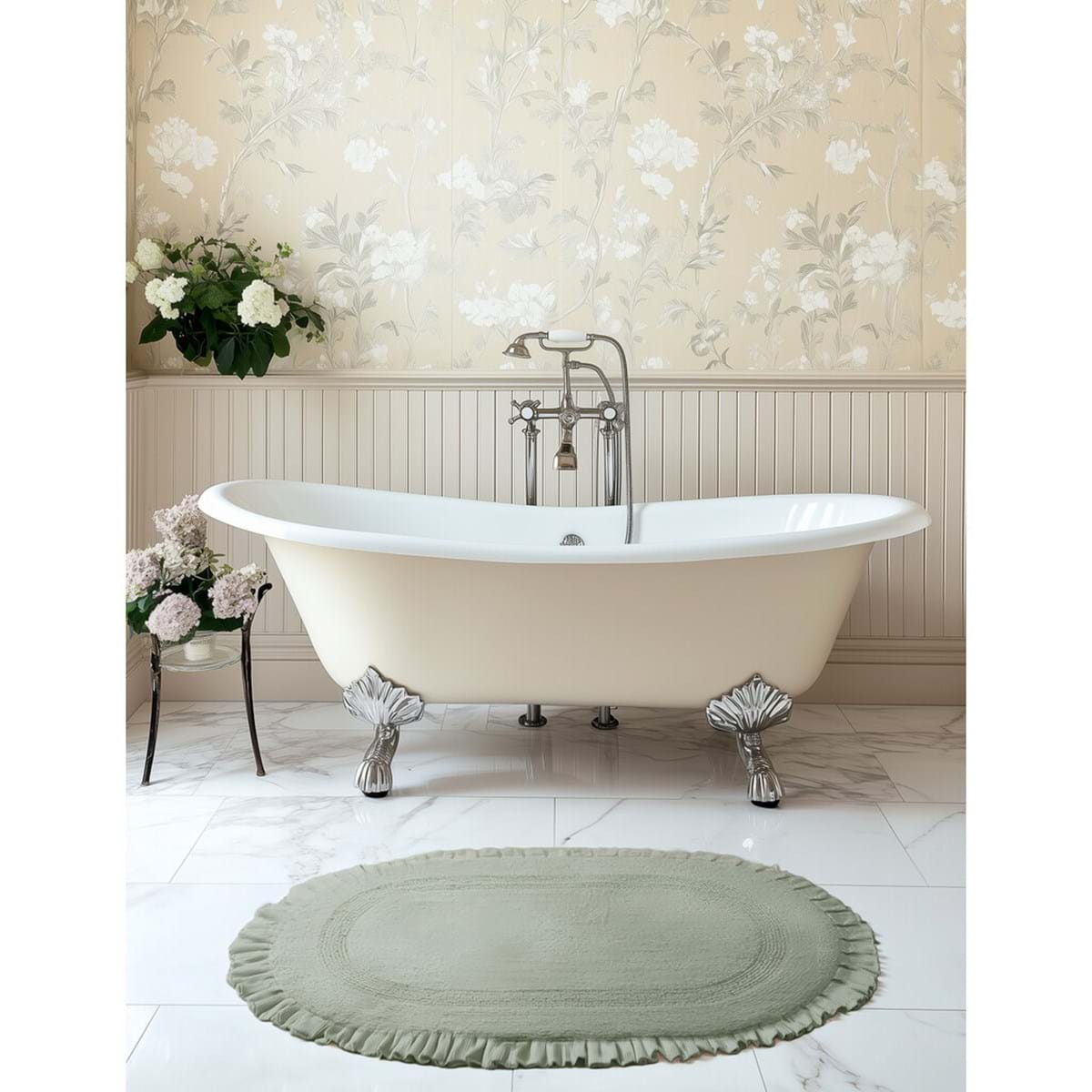 Tappeto Bagno in Cotone Verde 50x80 cm – Collezione Bagno Chiaro