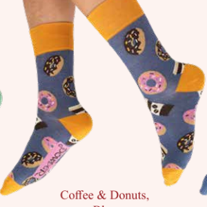 Calze da Uomo in Bambù - MSOC166 Coffee & Donuts, Blue