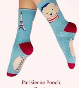 Calze corte da Donna in Bambù - SOC726 Parisienne Pooch, Denim