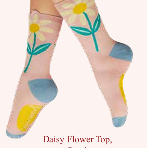 Calze corte da Donna in Bambù - SOC739 Daisy Flower Top, Petal