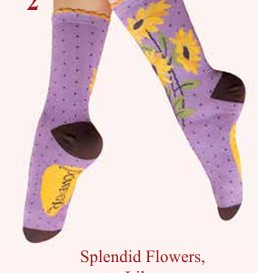 Calze corte da Donna in Bambù - SOC797 Splendid Flowers, Lilac