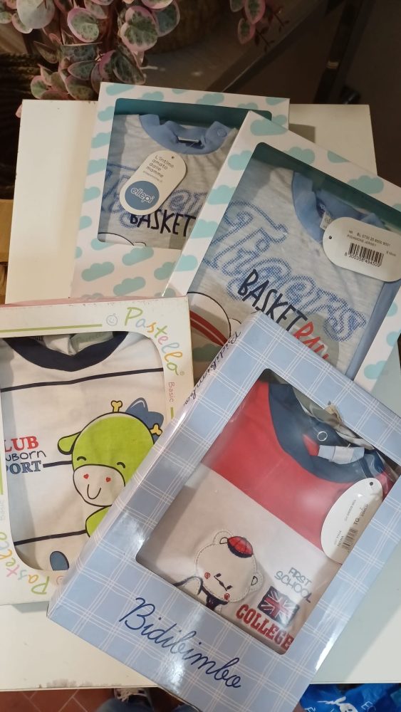 4 tutine baby manica lunga cotone tg 3/6 -6 - 9 mesi