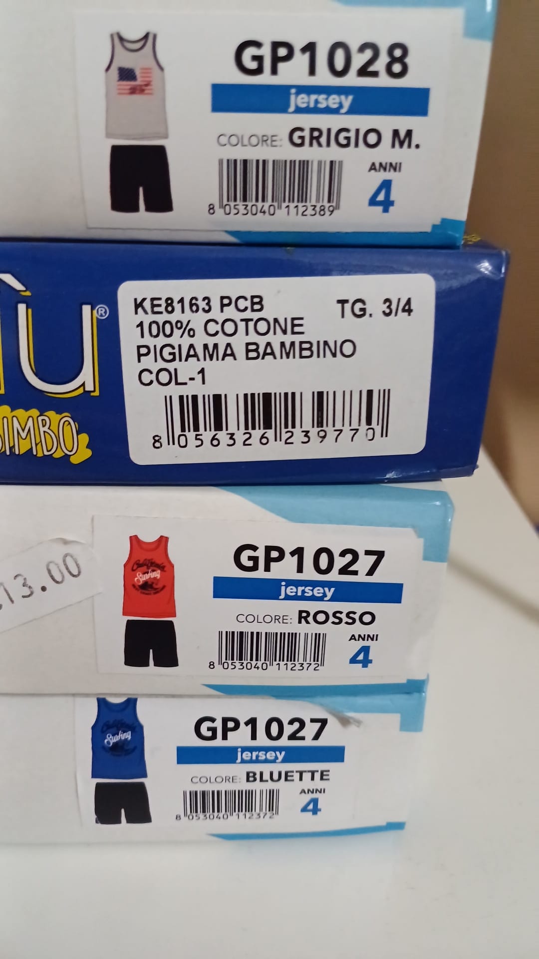 4 pigiami bimbo mezza manica e canotta pantaloncino cotone tg 3/4 anni - immagine 2