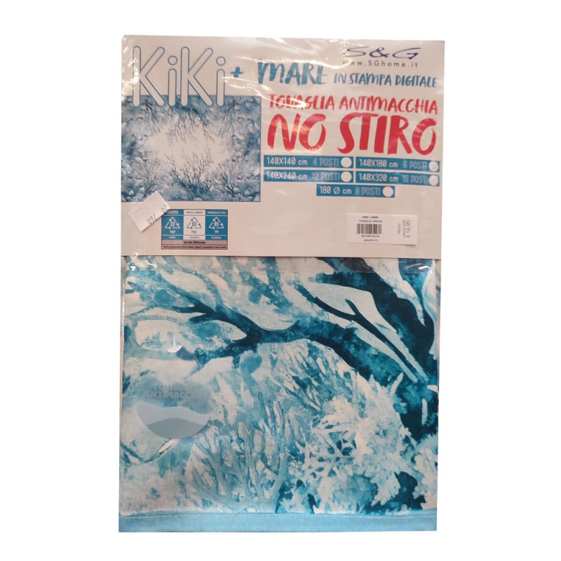 TOVAGLIA ANTIMACCHIA DIGITALE KIKI MARE CORALLI AZZURRO SGHOME - immagine 2