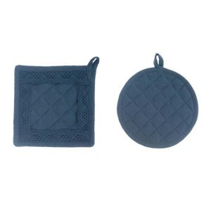 Set presine azzurre con pizzo traforato della linea “Nuovo Infinity”