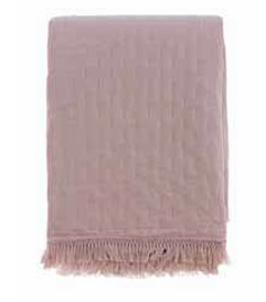Trapunta con frange 260 x 260 cm - rosa