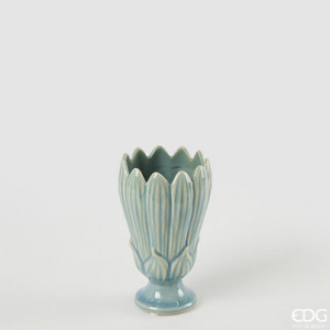 Vaso in Ceramica Freaky Foglie Coppa H17.5 D10.5 – Blu Decorativo e Raffinato
