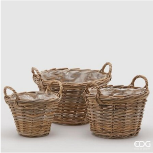 Cesto Rattan Rotondo Svasato SR – Light Grey Elegante e Naturale