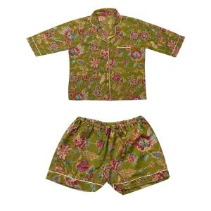 Pigiama con Pantalone Corto - Floreale – Taglia Unica • 100% Cotone