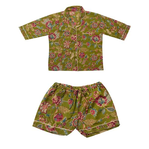 Pigiama con Pantalone Corto - Floreale – Taglia Unica • 100% Cotone