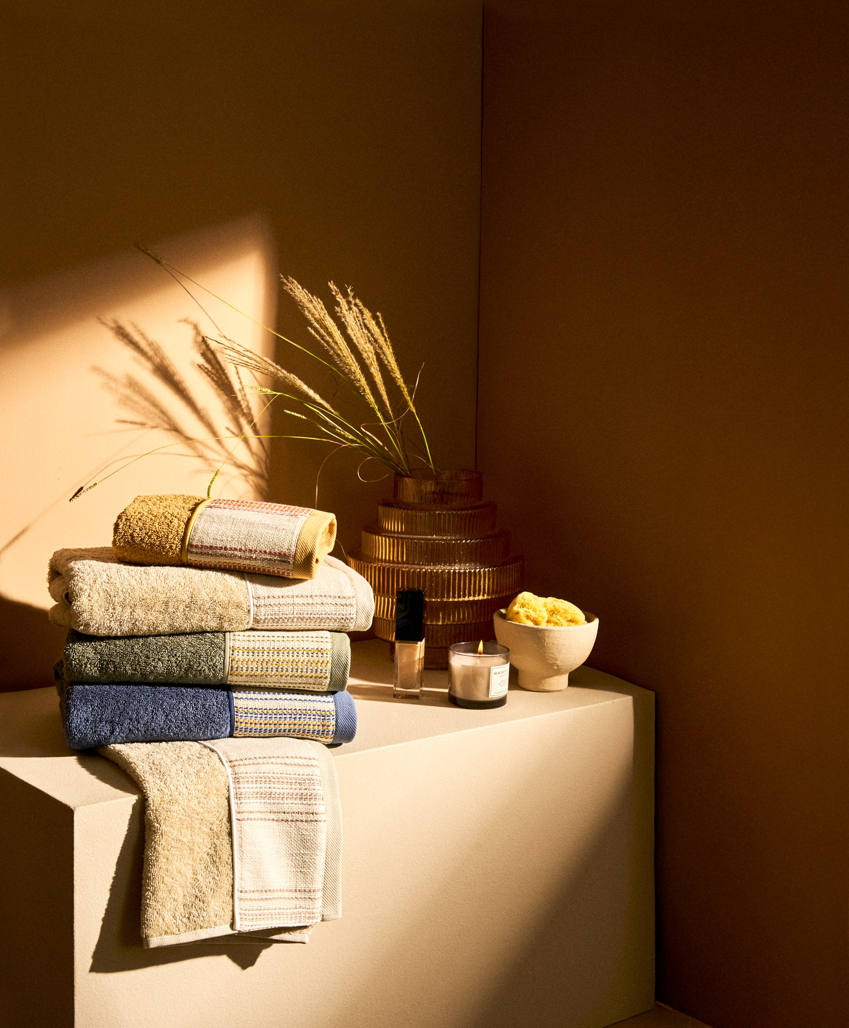 Asciugamani Spugna Viso + Ospite in Cotone Jacquard - INTRECCIO