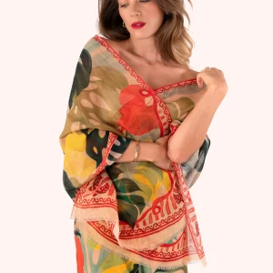 Foulard in Lino e Cotone – LIN38 Exotic Leaves