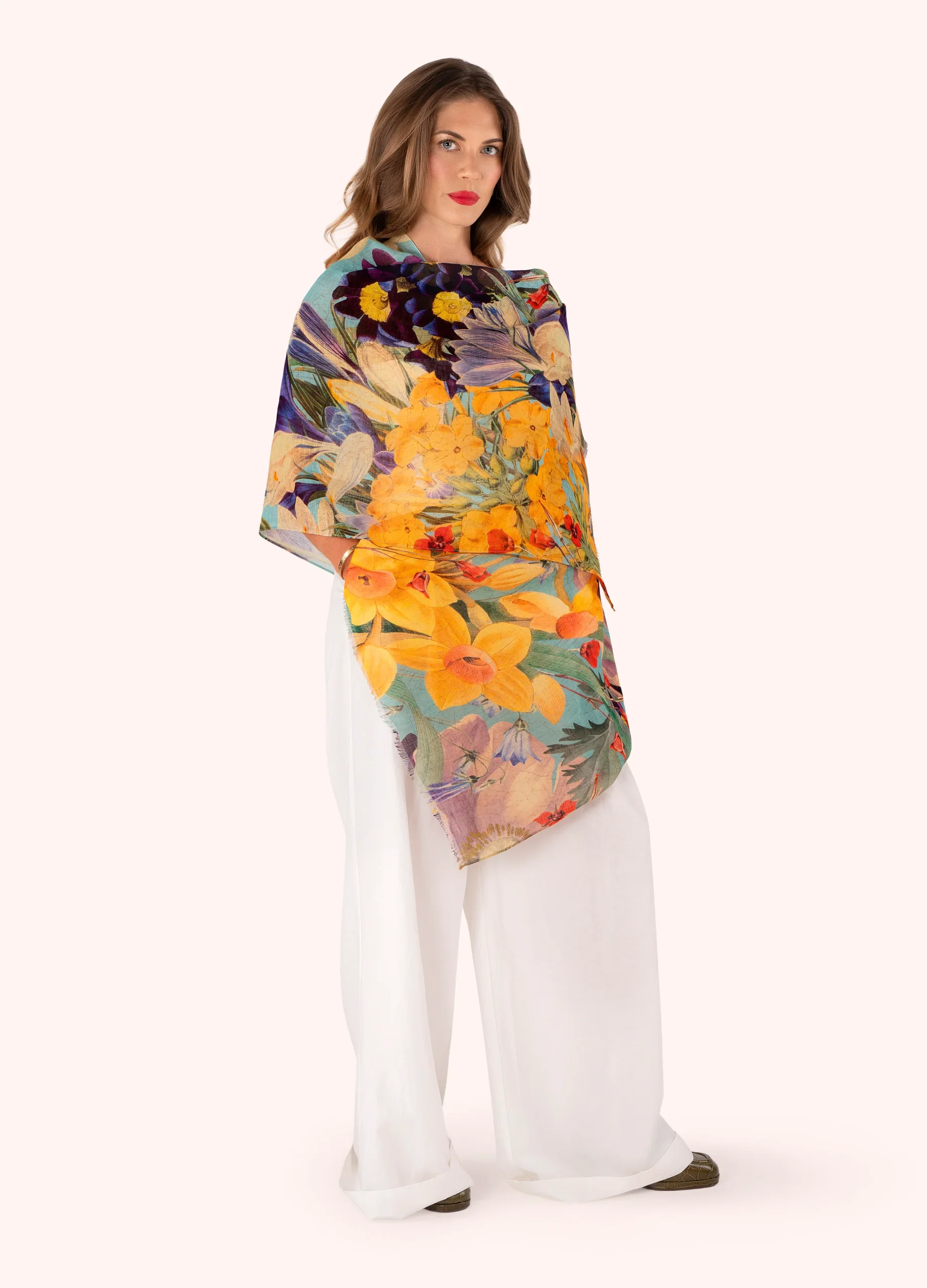 Foulard in Lino e Cotone – LIN42 Spring Flora - immagine 2