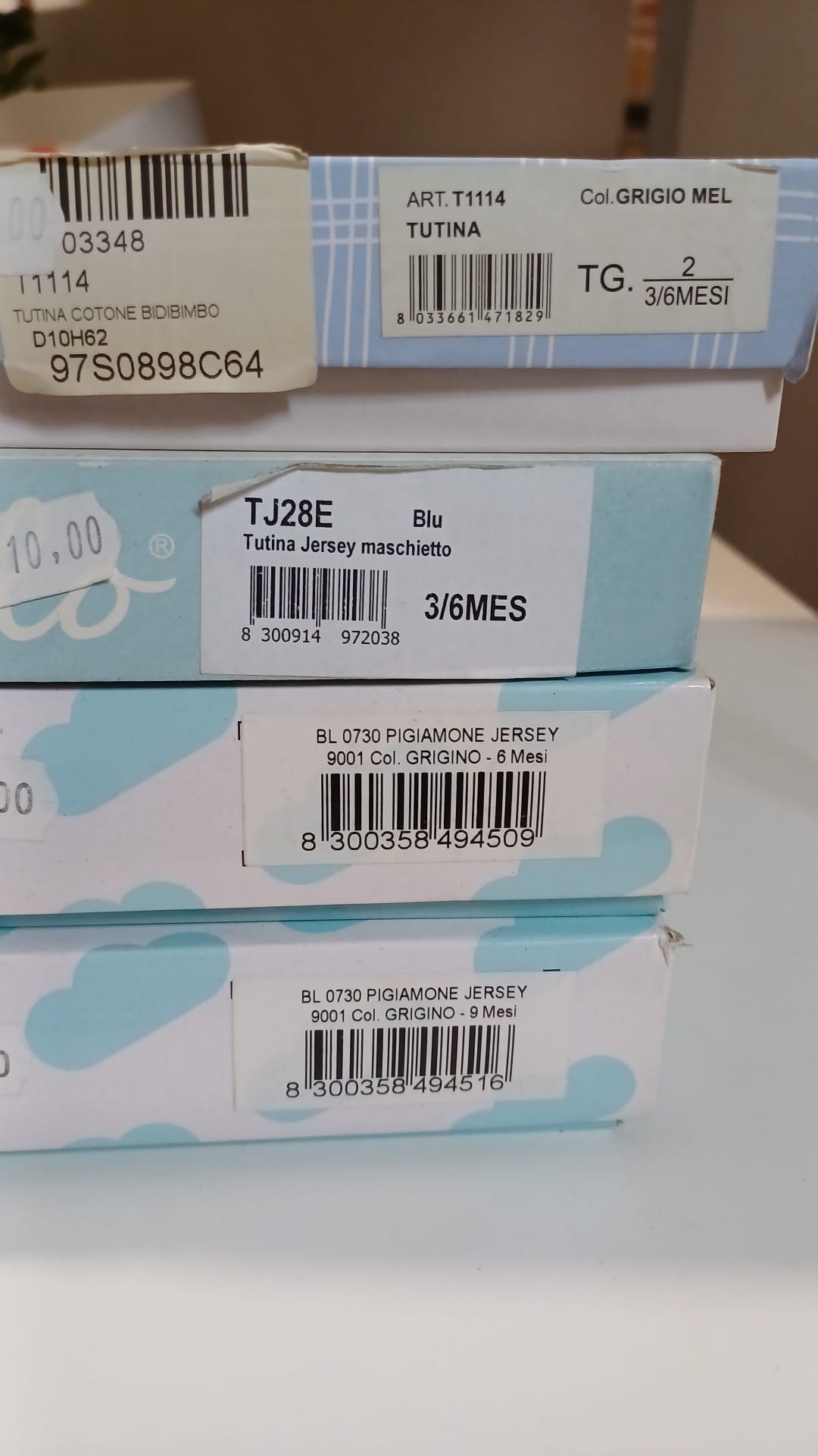 4 tutine baby manica lunga cotone tg 3/6 -6 - 9 mesi - immagine 2
